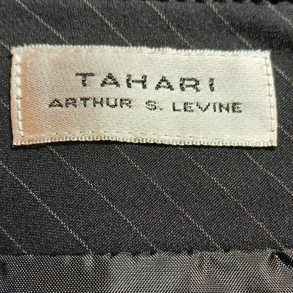 TAHARI Arthur S. Levine Black Pinstripe Professional Suit Blazer/Skirt EUC - Picture 13 of 16